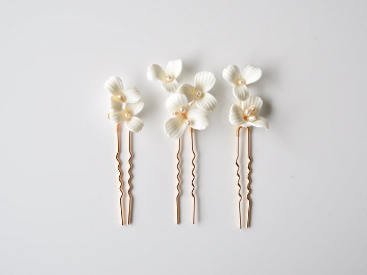 Violette: 3er Haarnadel Set | Farbe gold oder silber