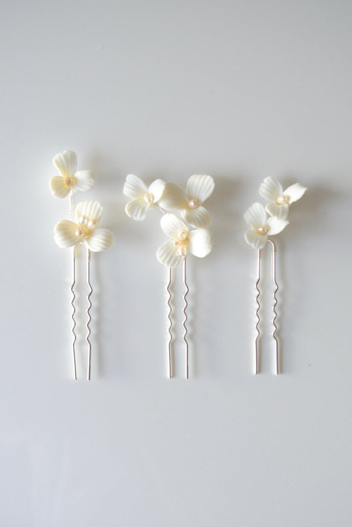 Violette: 3er Haarnadel Set | Farbe gold oder silber