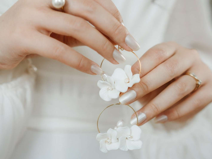 Violette: Ohrringe Circle mit Süßwasserperlen | Farbe gold oder silber