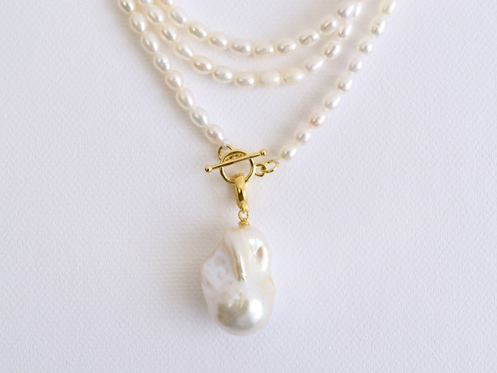 Baroque Pearls: Lange Statement-Kette mit 3A-Perle | vergoldet