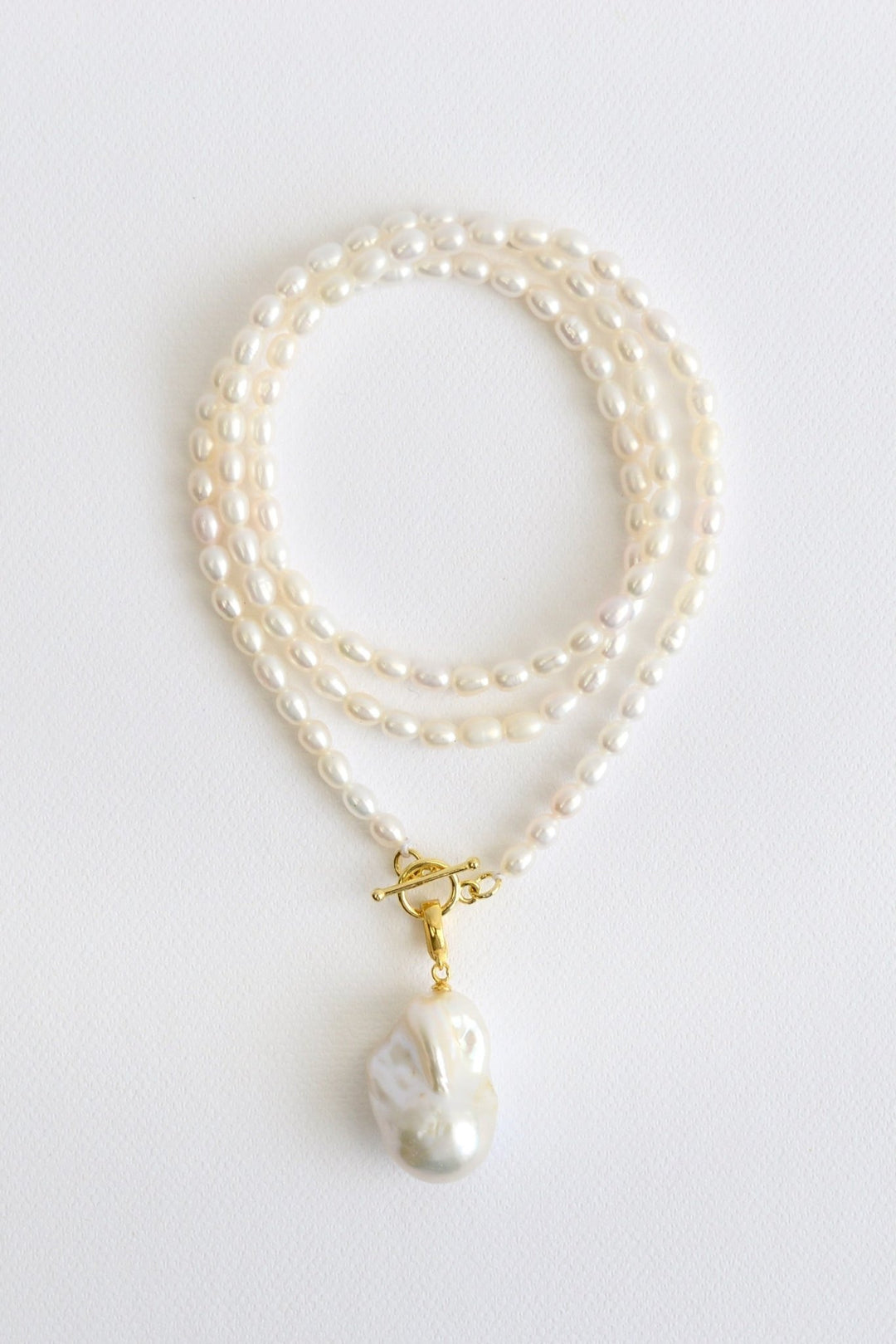 Baroque Pearls: Lange Statement-Kette mit 3A-Perle | vergoldet