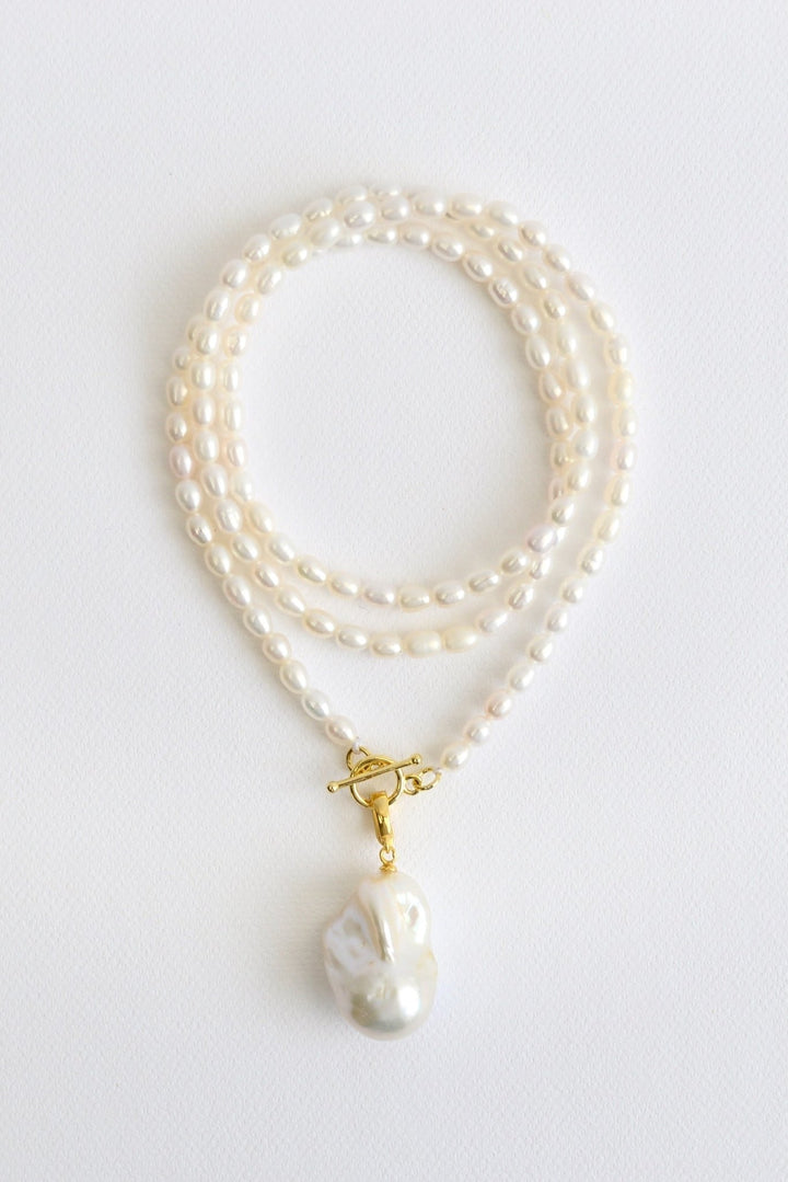 Baroque Pearls: Lange Statement-Kette mit 3A-Perle | vergoldet