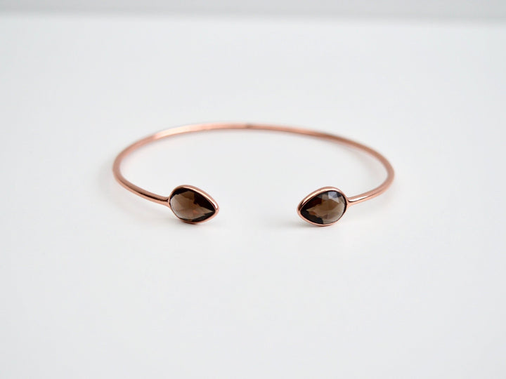 Delicate Drops: Rauchquarz Armspange | vergoldet, rosévergoldet, silber