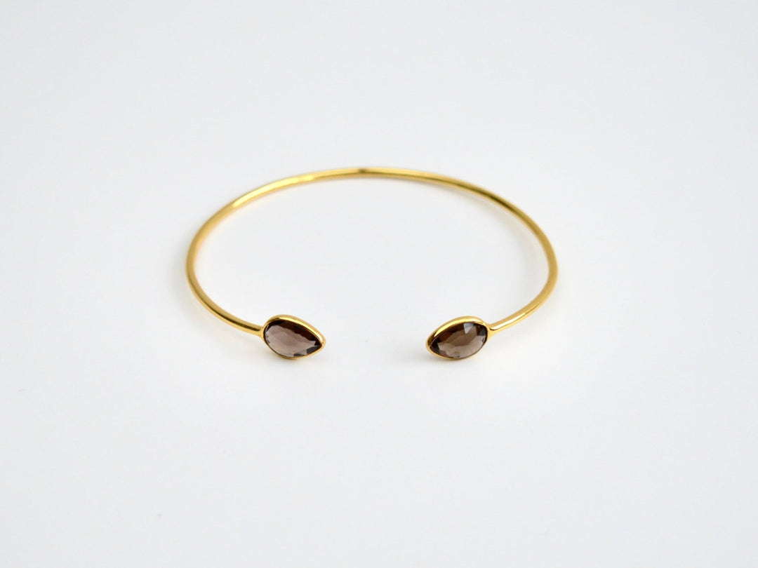 Delicate Drops: Rauchquarz Armspange | vergoldet, rosévergoldet, silber