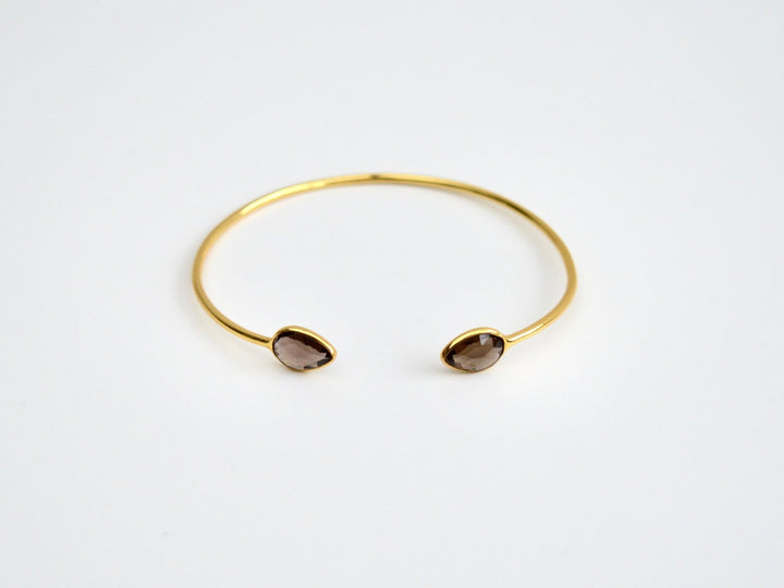 Delicate Drops: Rauchquarz Armspange | vergoldet, rosévergoldet, silber