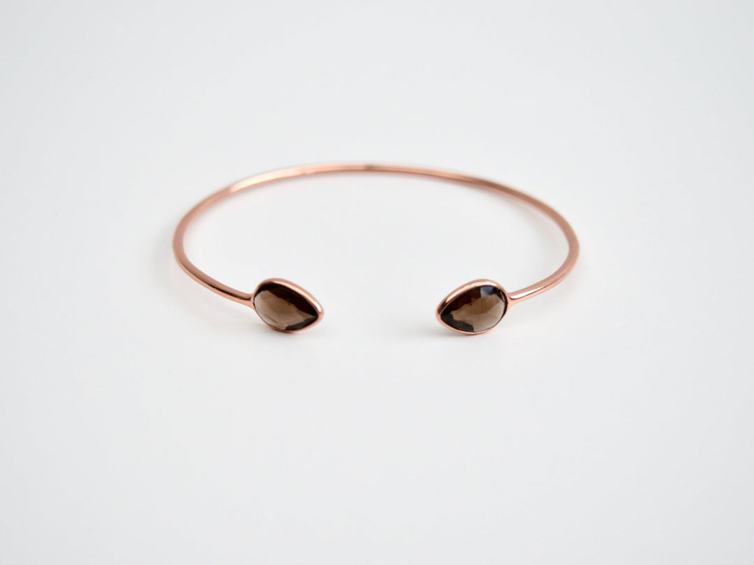 Delicate Drops: Rauchquarz Armspange | vergoldet, rosévergoldet, silber