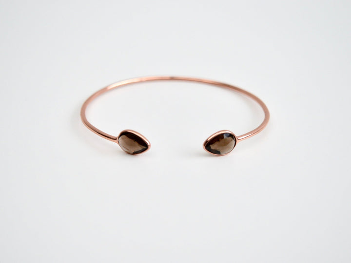 Delicate Drops: Rauchquarz Armspange | vergoldet, rosévergoldet, silber