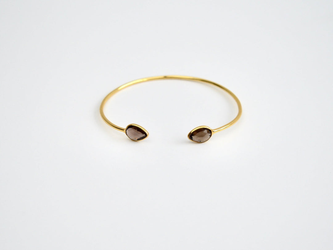 Delicate Drops: Rauchquarz Armspange | vergoldet, rosévergoldet, silber