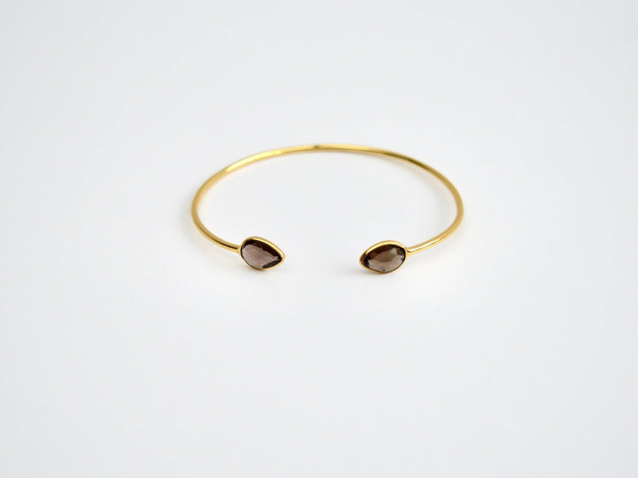 Delicate Drops: Rauchquarz Armspange | vergoldet, rosévergoldet, silber