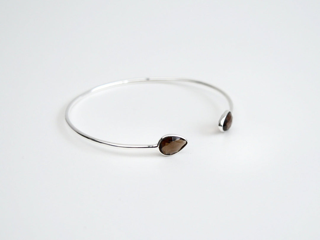 Delicate Drops: Rauchquarz Armspange | vergoldet, rosévergoldet, silber