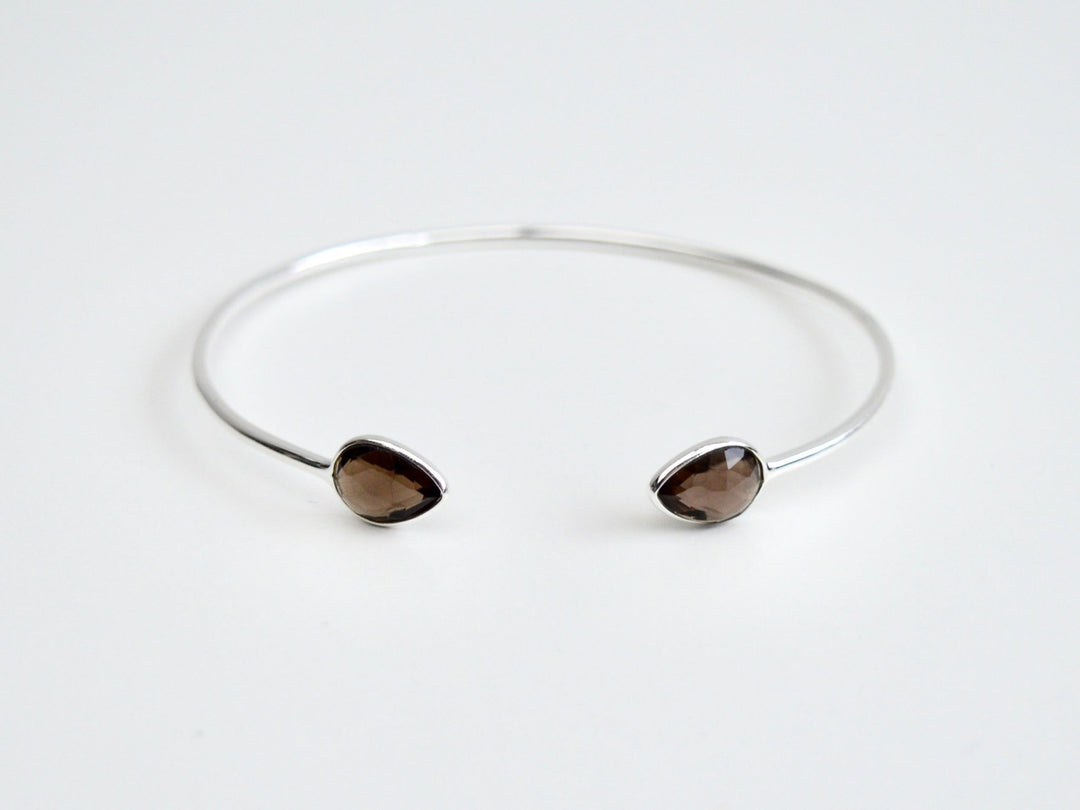 Delicate Drops: Rauchquarz Armspange | vergoldet, rosévergoldet, silber