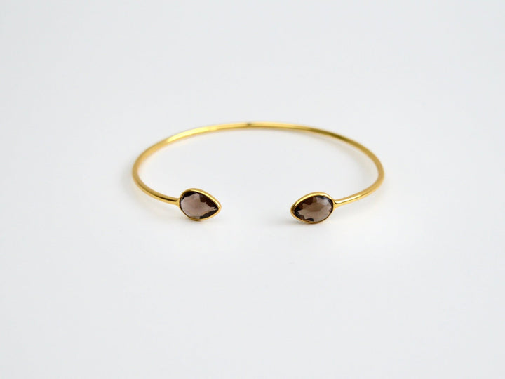 Delicate Drops: Rauchquarz Armspange | vergoldet, rosévergoldet, silber