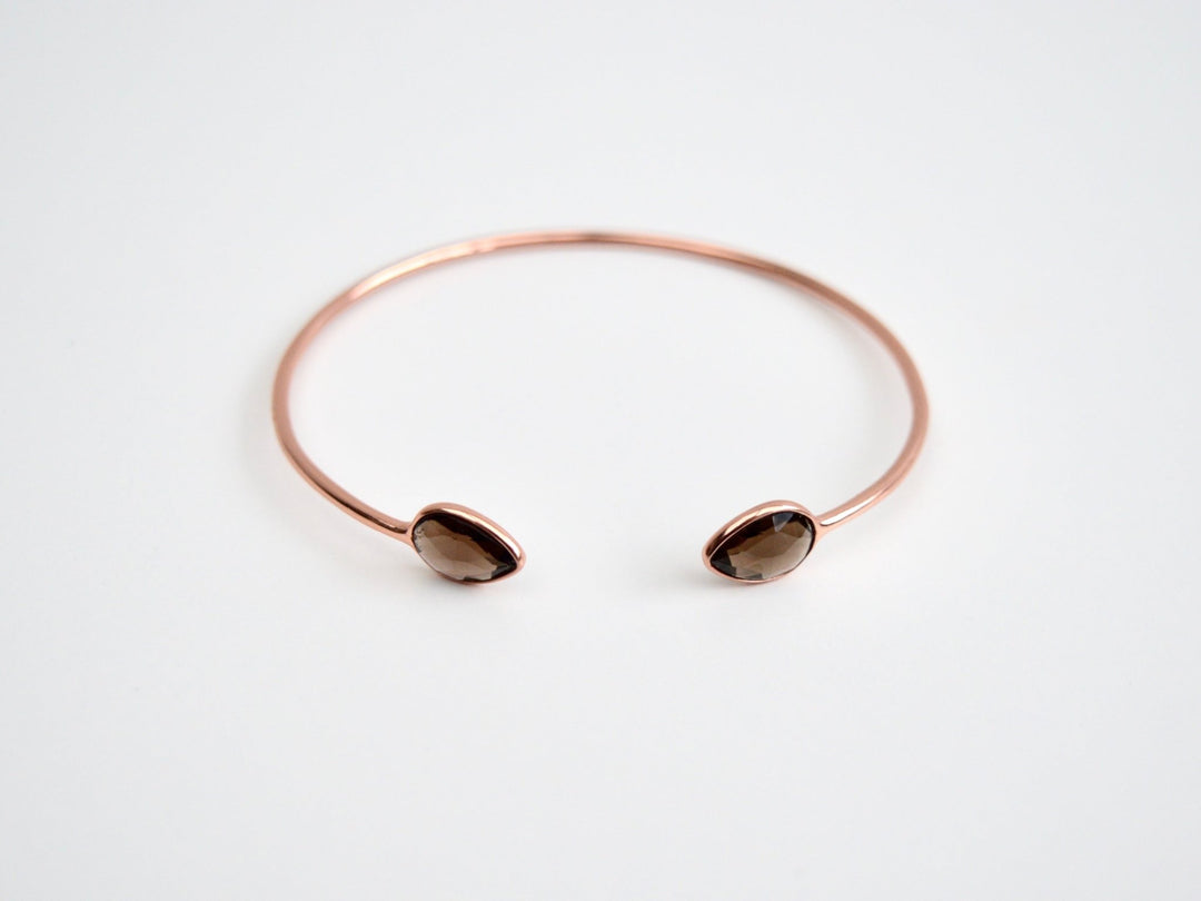 Delicate Drops: Rauchquarz Armspange | vergoldet, rosévergoldet, silber