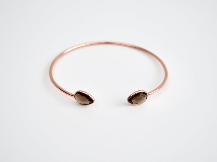 Delicate Drops: Rauchquarz Armspange | vergoldet, rosévergoldet, silber