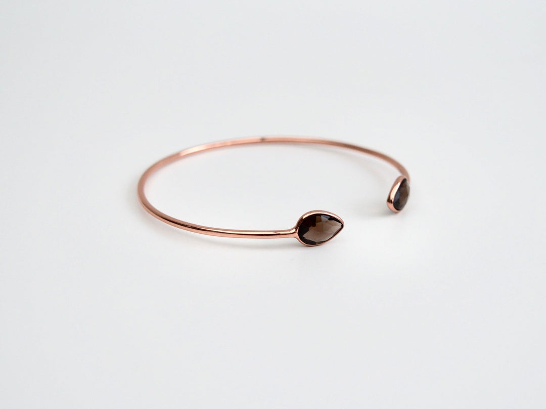 Delicate Drops: Rauchquarz Armspange | vergoldet, rosévergoldet, silber