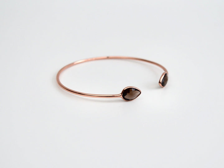 Delicate Drops: Rauchquarz Armspange | vergoldet, rosévergoldet, silber