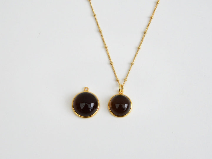 Gem Dots: Satellite Kette Rauchquarz | vergoldet, rosévergoldet, silber