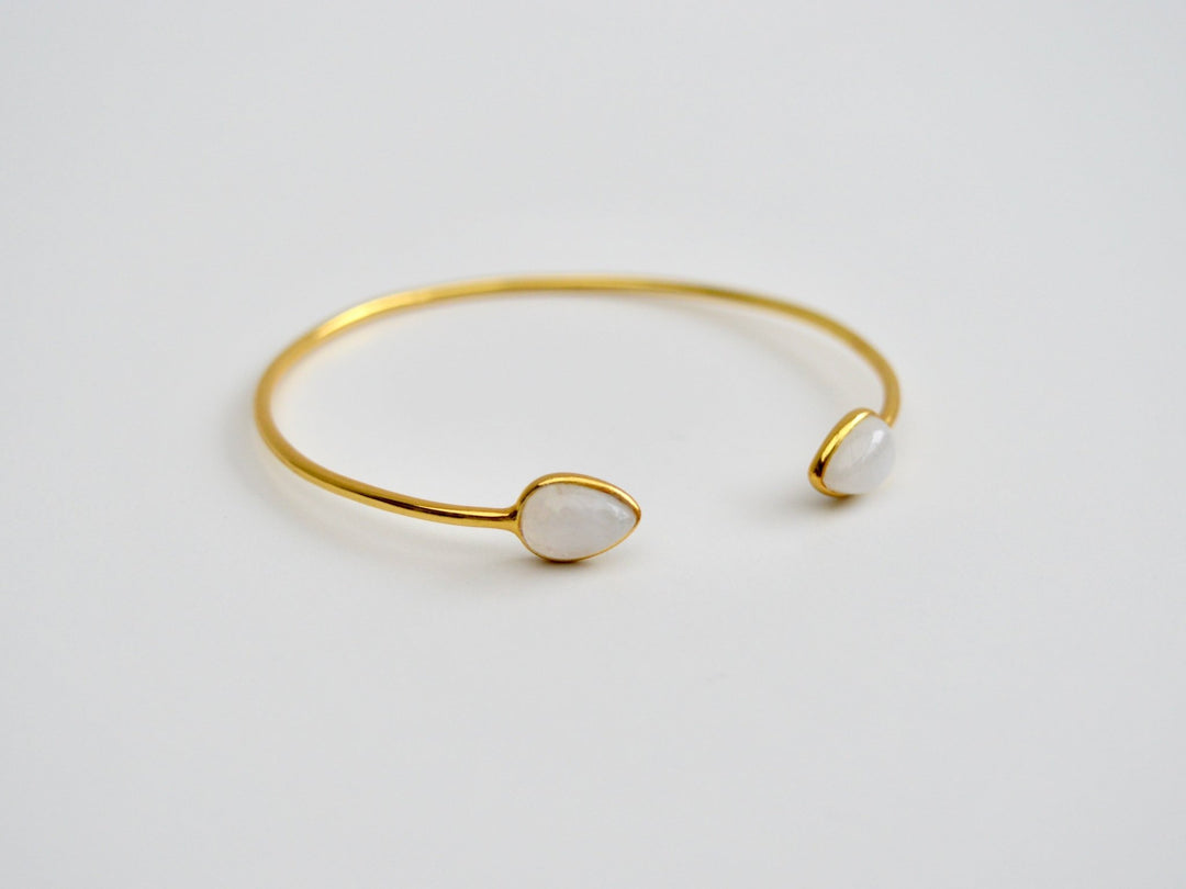 Gem Drops: Mondstein Armspange | vergoldet, rosévergoldet, silber