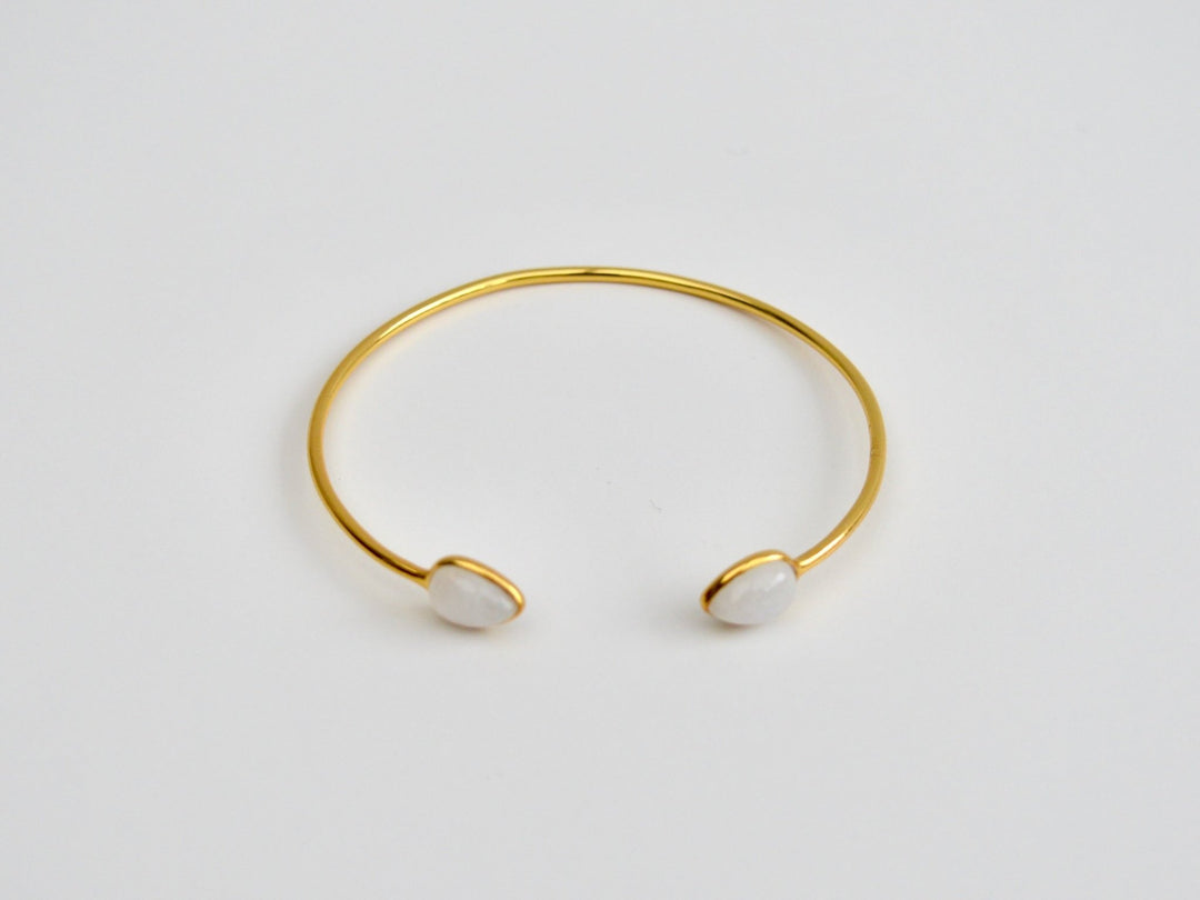 Gem Drops: Mondstein Armspange | vergoldet, rosévergoldet, silber