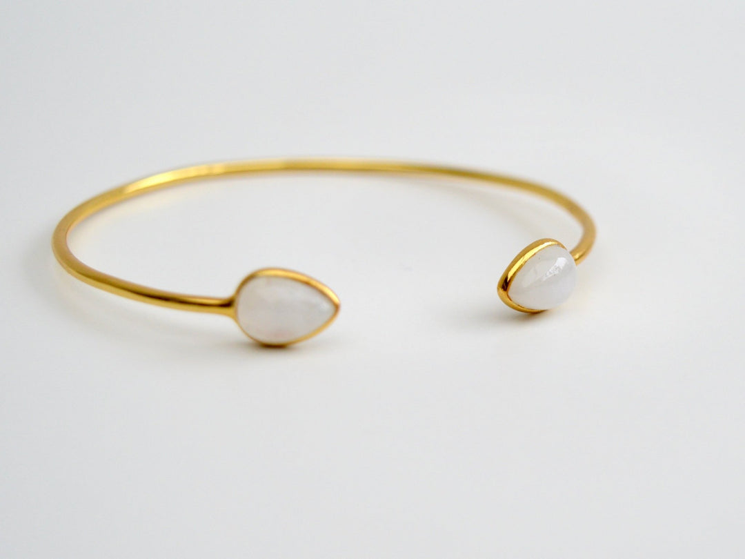 Gem Drops: Mondstein Armspange | vergoldet, rosévergoldet, silber