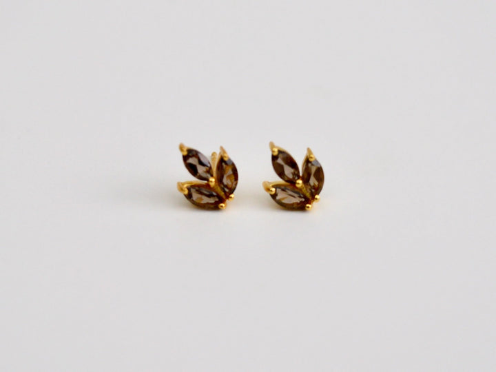 Gracie: Rauchquarz Ohrstecker | vergoldet, rosévergoldet, silber