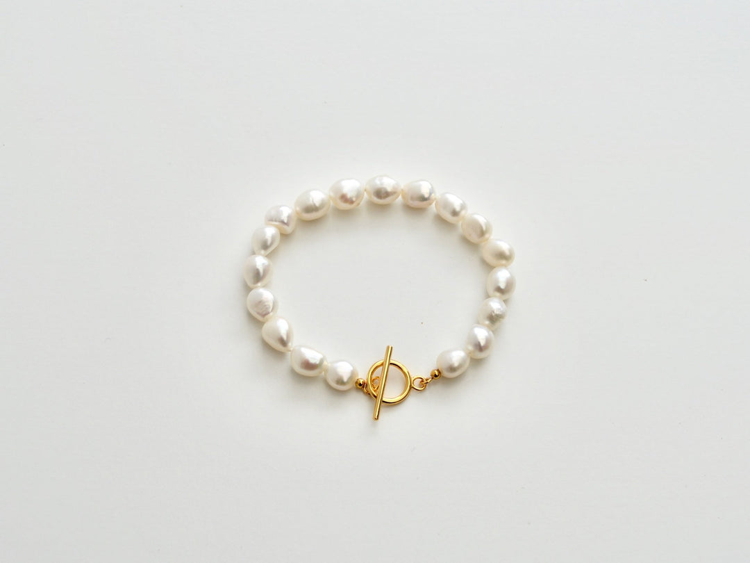Pearl Collection: Perlenarmband Toggle Bracelet  | vergoldet