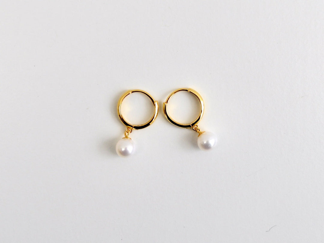 Pearls: Hoops mit runden 6mm AAA Süßwasserperlen | vergoldet, silber