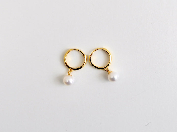 Pearls: Hoops mit runden 6mm AAA Süßwasserperlen | vergoldet, silber