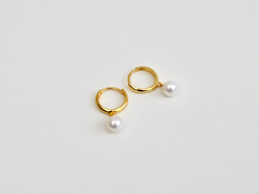 Pearls: Hoops mit runden 6mm AAA Süßwasserperlen | vergoldet, silber