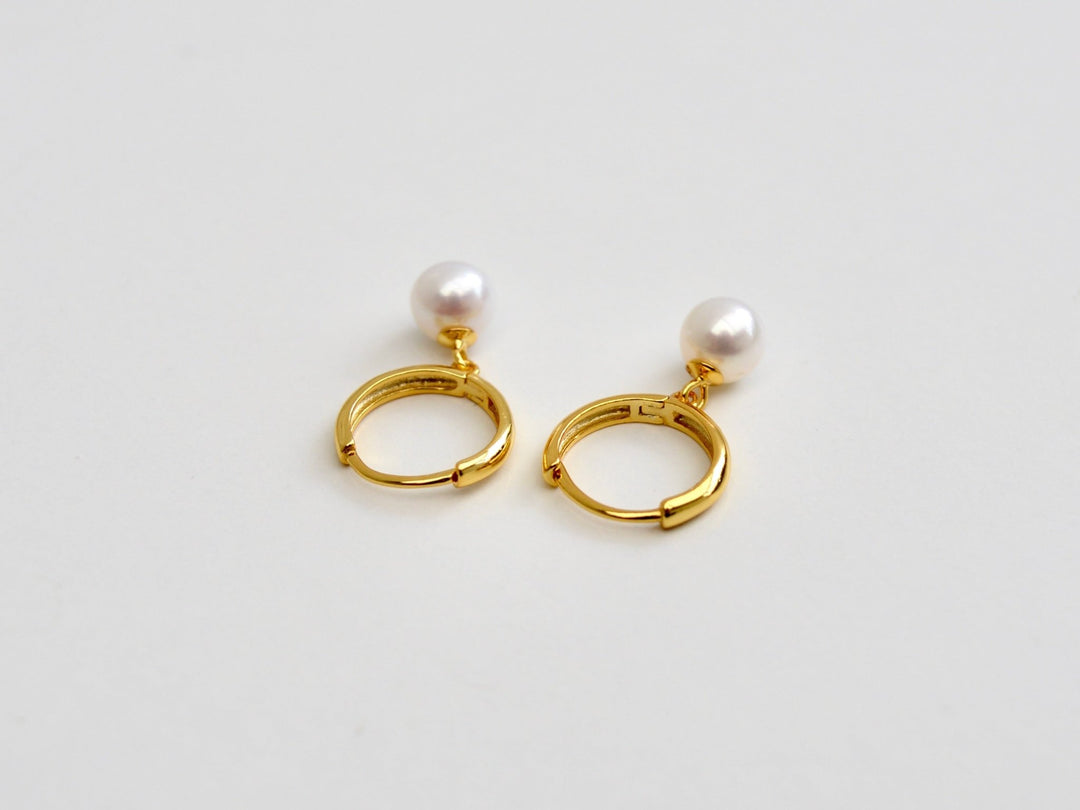 Pearls: Hoops mit runden 6mm AAA Süßwasserperlen | vergoldet, silber