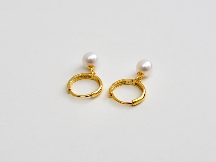 Pearls: Hoops mit runden 6mm AAA Süßwasserperlen | vergoldet, silber