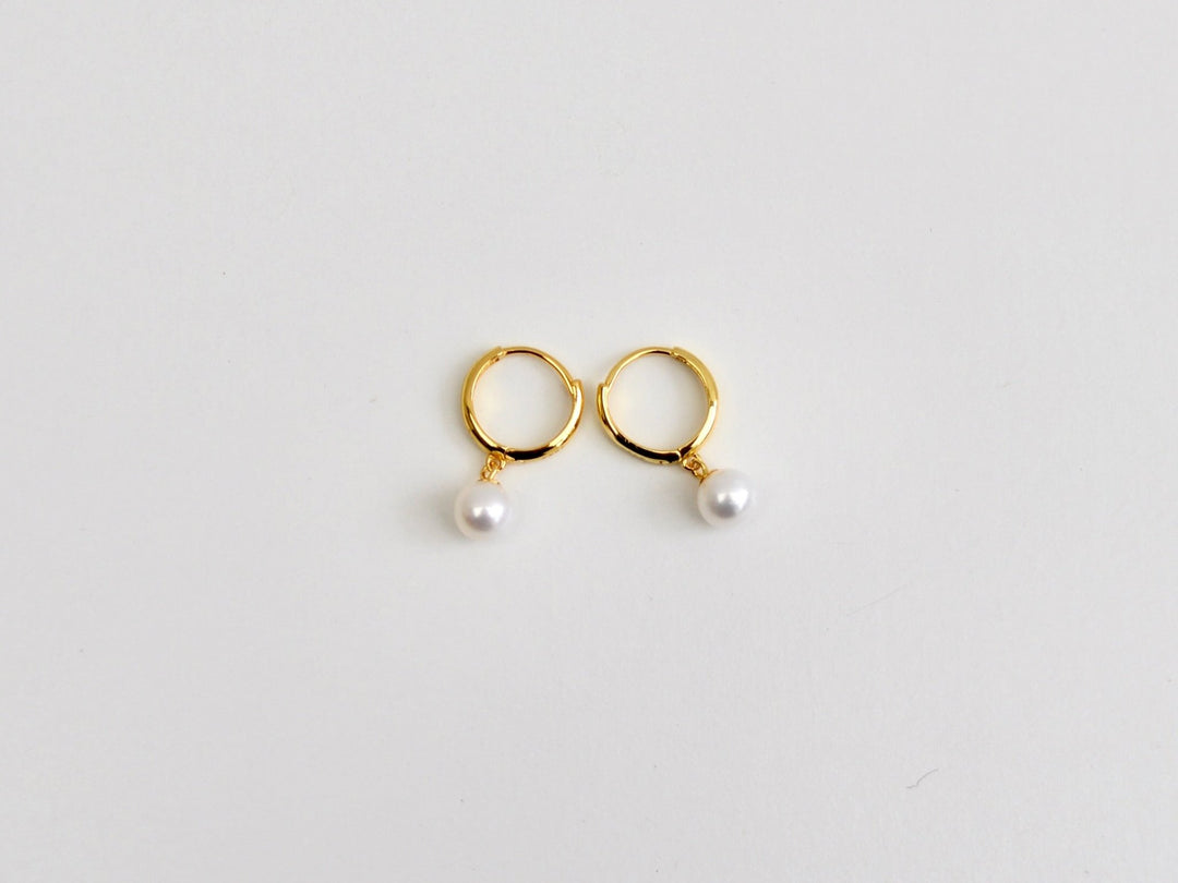 Pearls: Hoops mit runden 6mm AAA Süßwasserperlen | vergoldet, silber