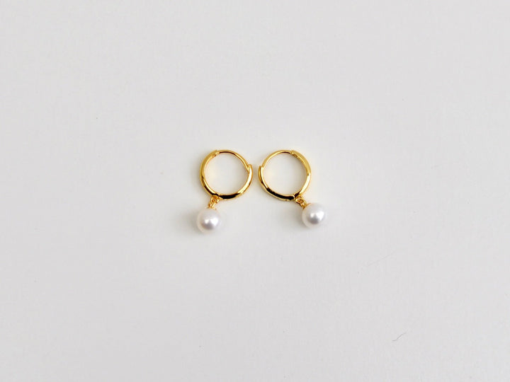 Pearls: Hoops mit runden 6mm AAA Süßwasserperlen | vergoldet, silber