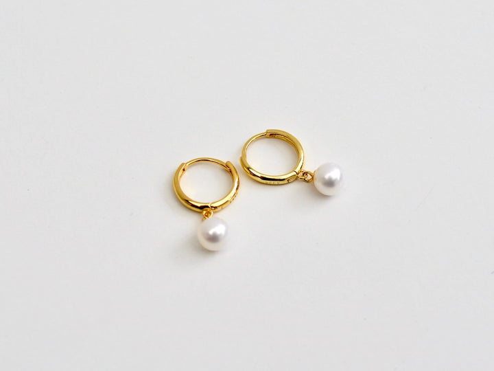 Pearls: Hoops mit runden 6mm AAA Süßwasserperlen | vergoldet, silber