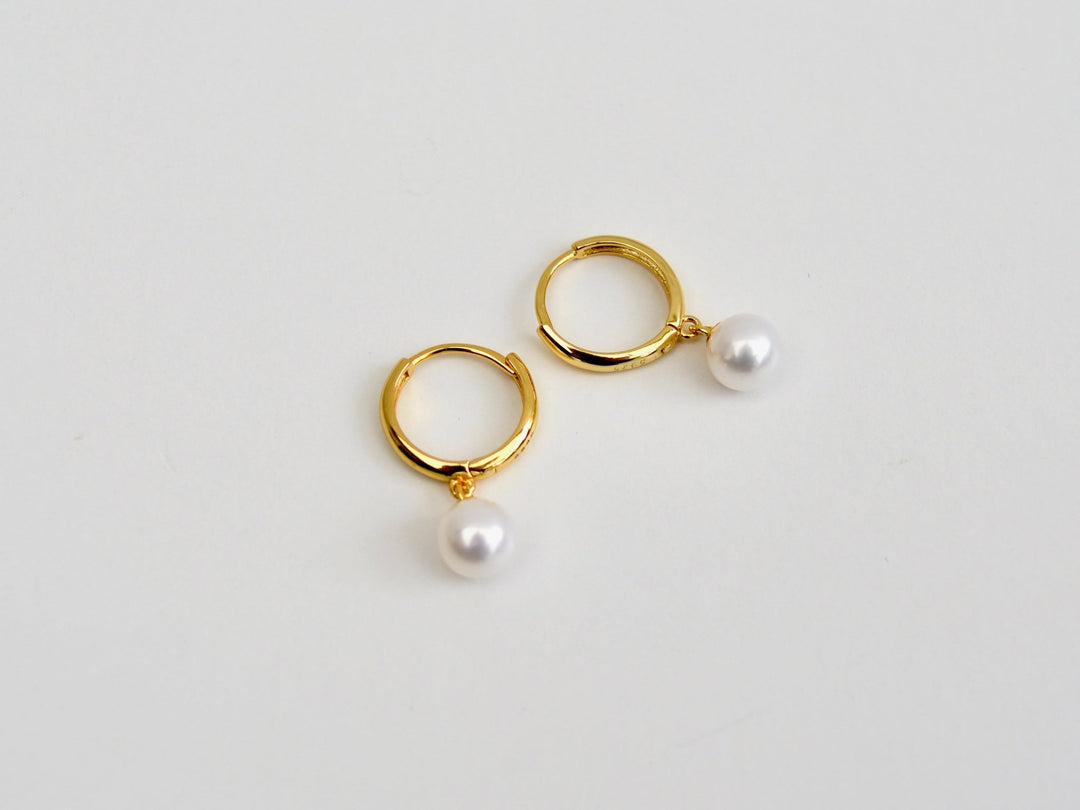 Pearls: Hoops mit runden 6mm AAA Süßwasserperlen | vergoldet, silber