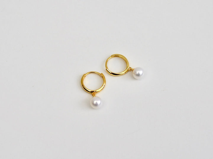Pearls: Hoops mit runden 6mm AAA Süßwasserperlen | vergoldet, silber