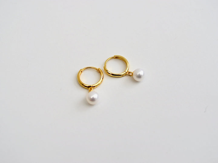 Pearls: Hoops mit runden 6mm AAA Süßwasserperlen | vergoldet, silber