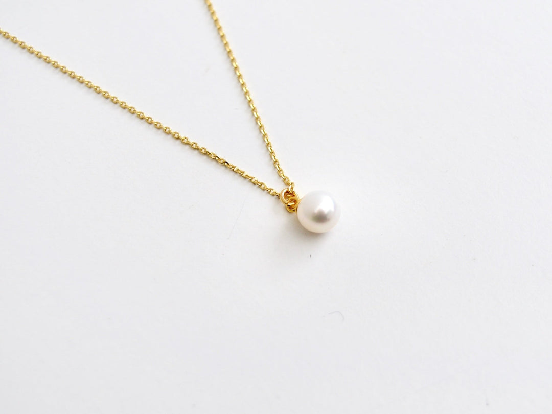 Pearls: Zarte Kette mit 6mm AAA Süßwasserperle  | vergoldet, silber