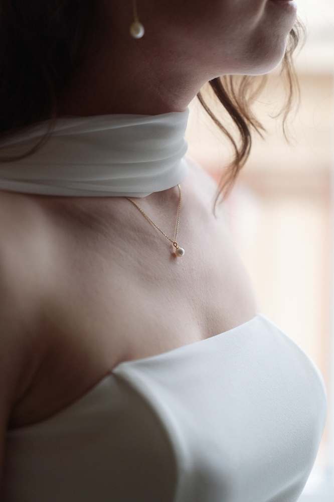 Pearls: Zarte Kette mit 6mm AAA Süßwasserperle  | vergoldet, silber
