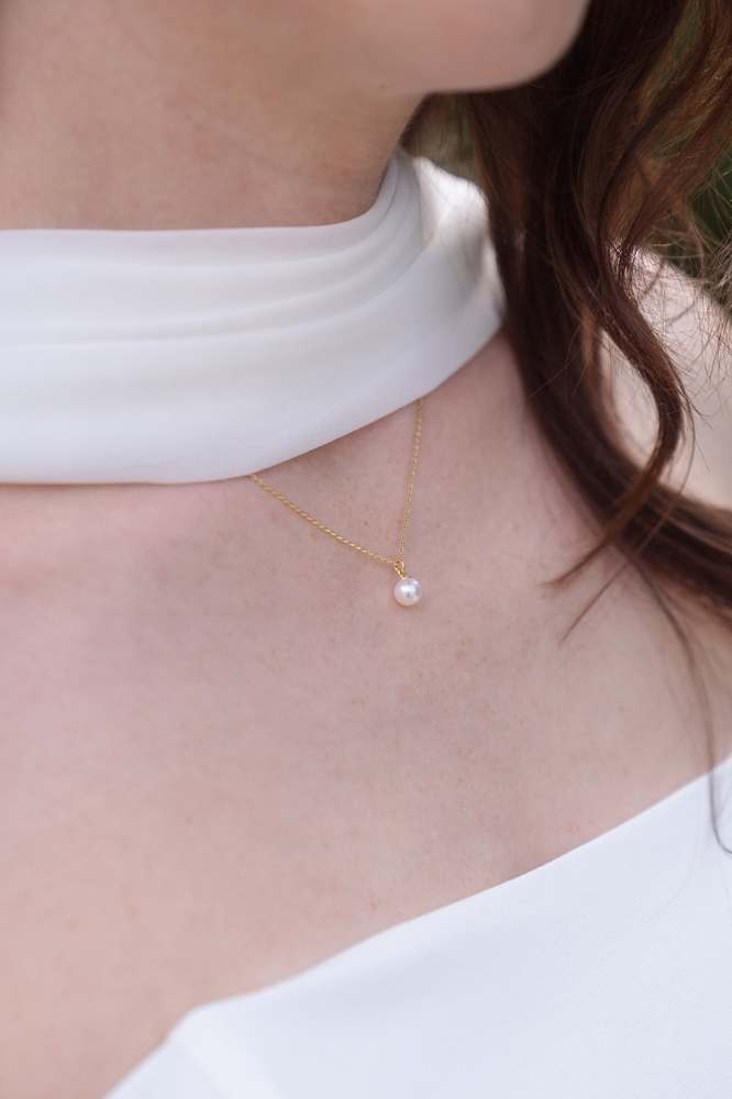 Pearls: Zarte Kette mit 6mm AAA Süßwasserperle  | vergoldet, silber