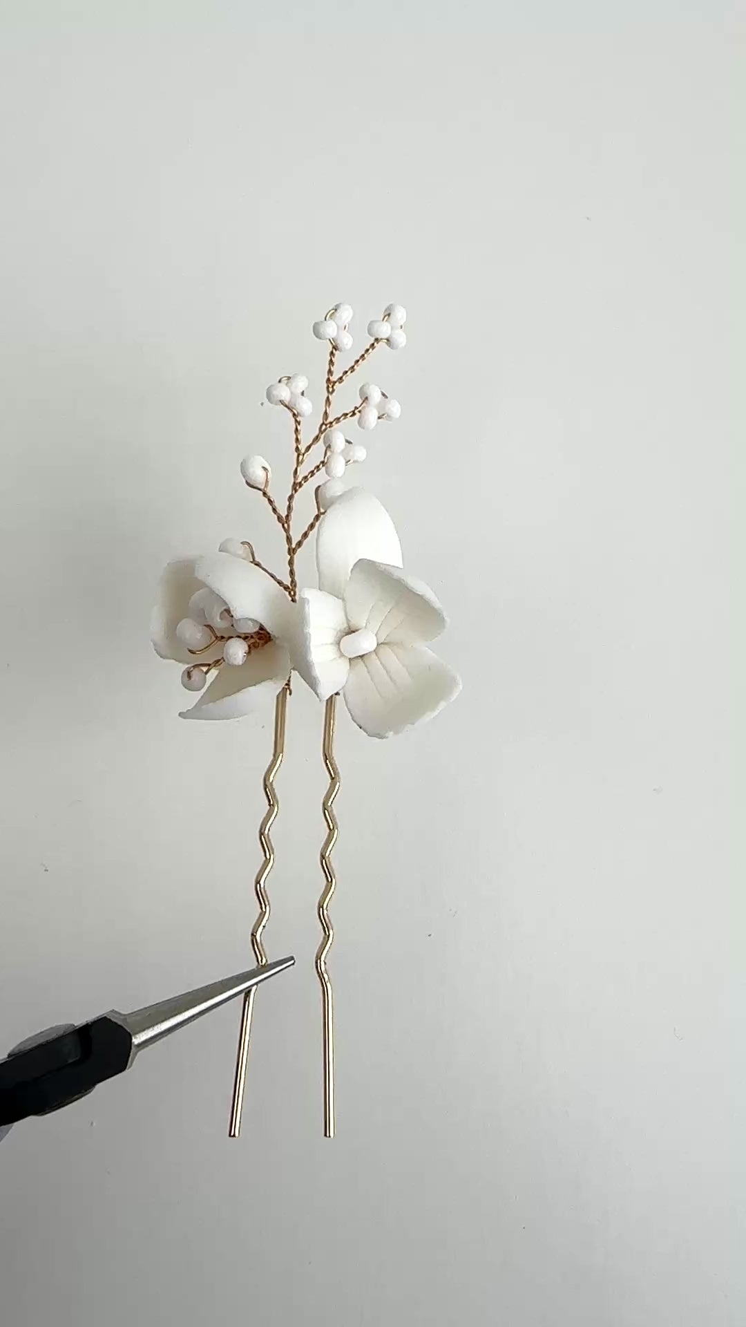 All White: Haarnadel 3er Set Manou | Farbe gold oder silber