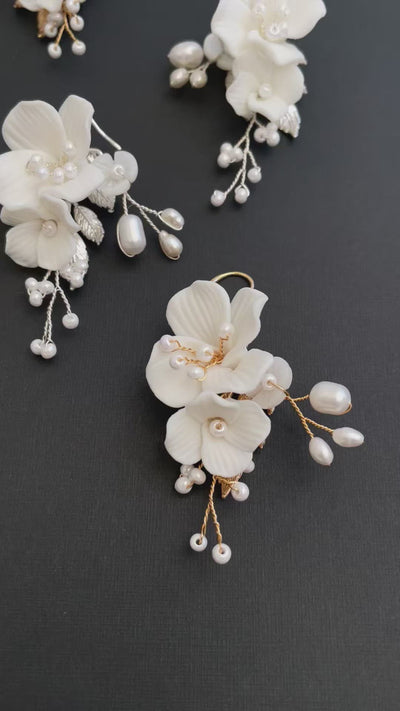 Bouquet: Ohrringe mit Süßwasserperlen | Farbe gold oder silber