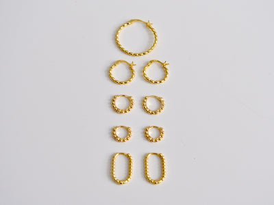 Dotted Collection: Creolen Oval Hoops | vergoldet, silber