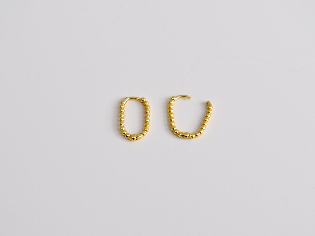 Dotted Collection: Creolen Oval Hoops | vergoldet, silber