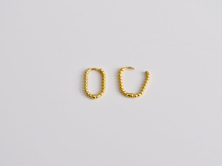 Dotted Collection: Creolen Oval Hoops | vergoldet, silber