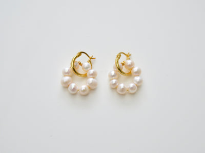 Hoops & Pearls: Creolen mit echten Süßwasserperlen | vergoldet
