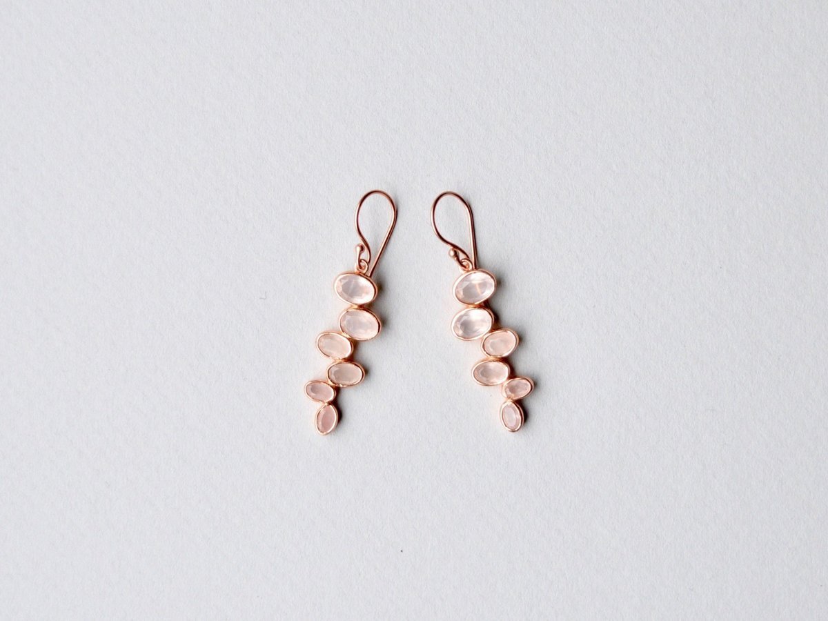 Amber: Rosenquarz Ohrhänger | vergoldet, rosévergoldet, silber - Mia&Martha by Katja Schmalen