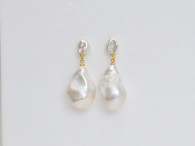 Baroque Pearls: Deluxe Ohrstecker mit 3D AAA Süßwasserperlen | vergoldet