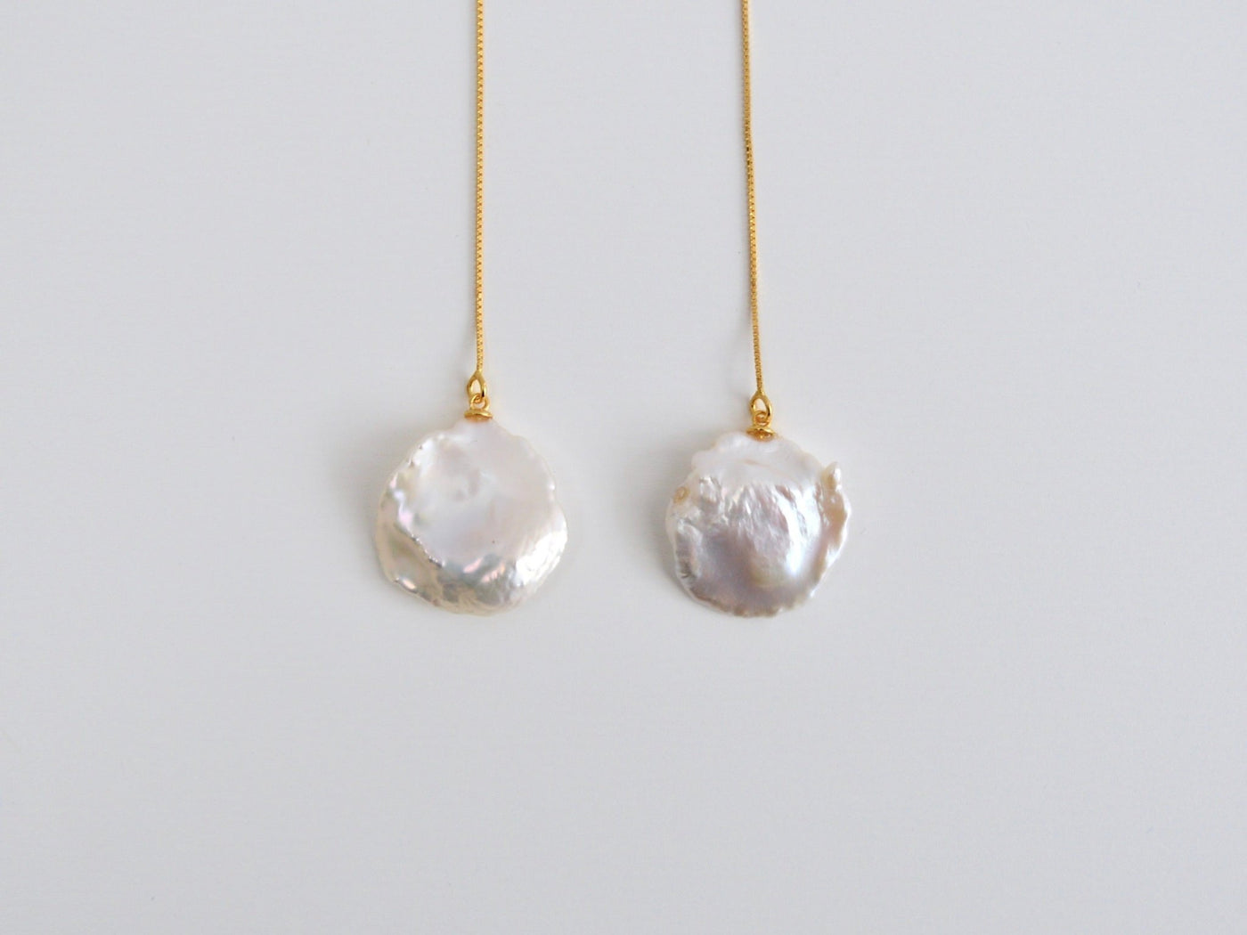 Baroque Pearls: Threader Ohrkette mit echten Perlen | vergoldet