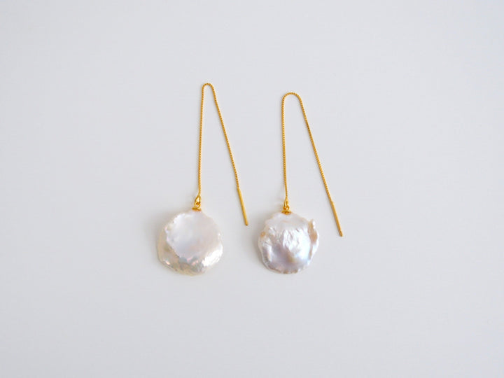 Baroque Pearls: Threader Ohrkette mit echten Perlen | vergoldet